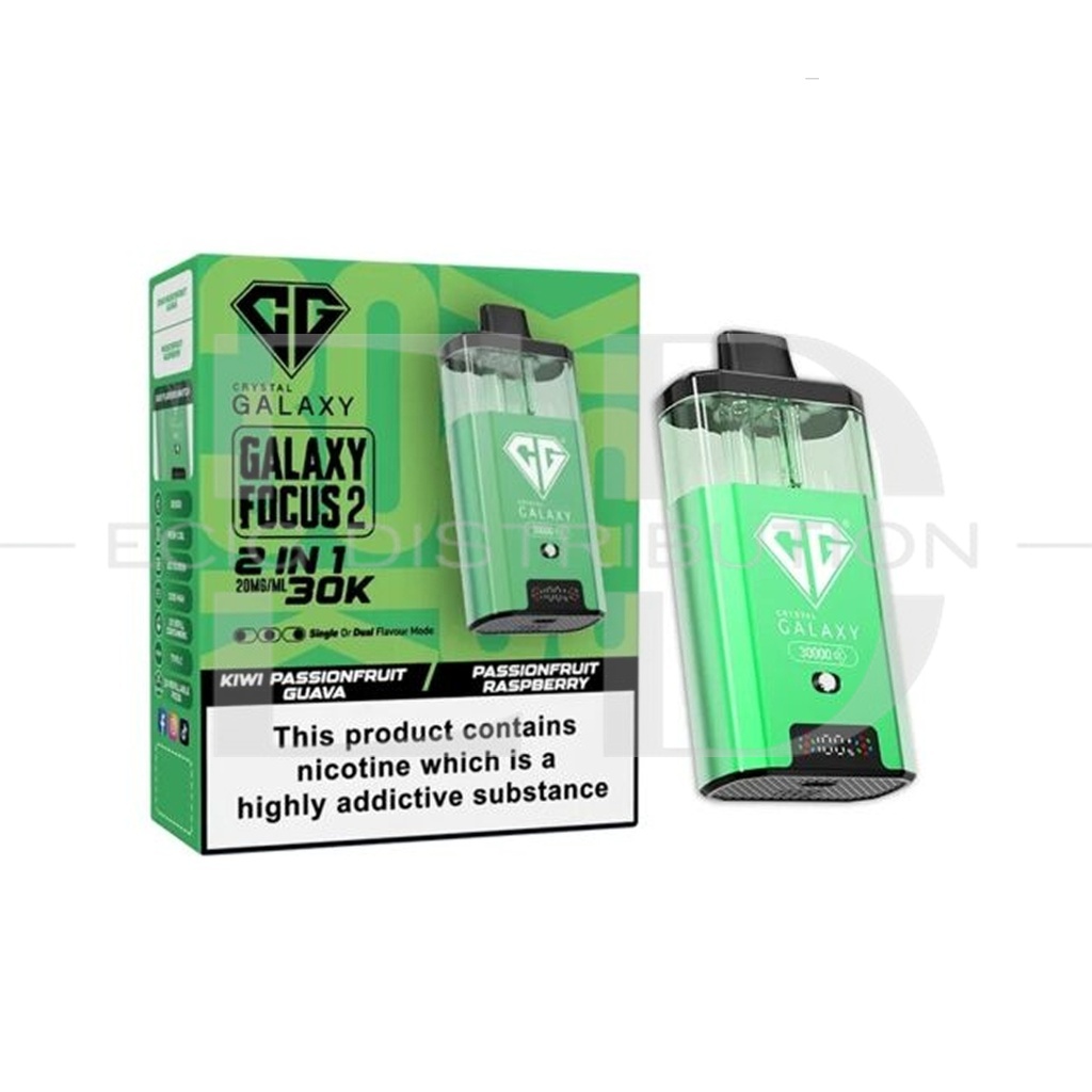 Crystal Galaxy Focus 2 30K Pod Kit - Kiwi Passion Fruit Guava / Passion Fruit Raspberry 20MG