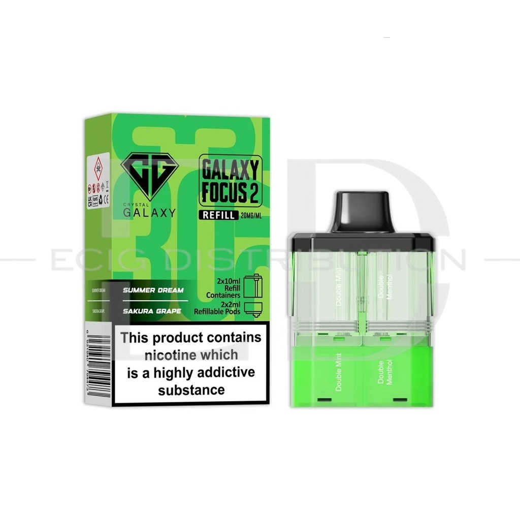 Crystal Galaxy Focus 2 30K Refillable Pod - Summer Dream / Sakura Grape 20MG
