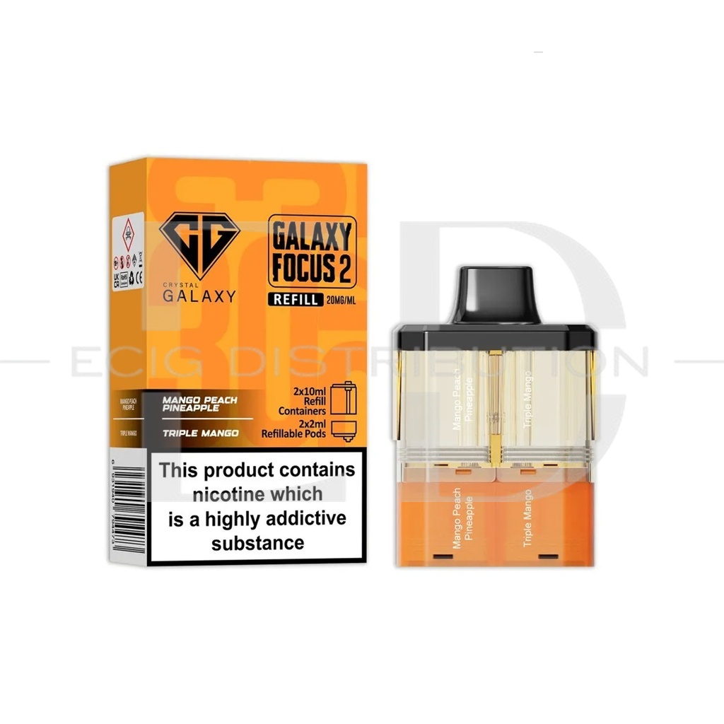 Crystal Galaxy Focus 2 30K Refillable Pod - Mango Peach Pineapple / Triple Mango 20MG