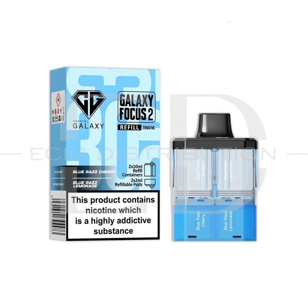 Crystal Galaxy Focus 2 30K Refillable Pod - Blue Razz Cherry / Blue Razz Lemonade 20MG