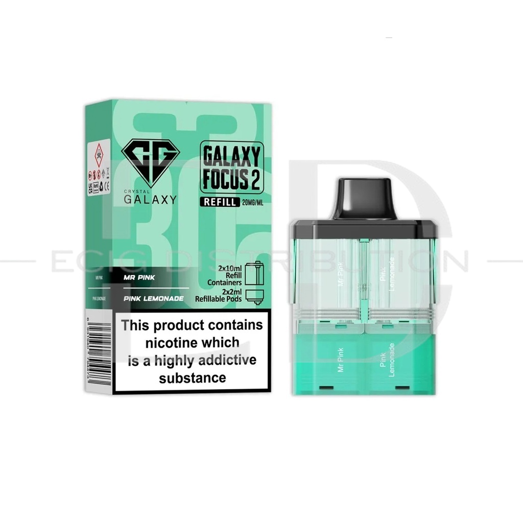 Crystal Galaxy Focus 2 30K Refillable Pod - Mr Pink / Pink Lemonade 20MG