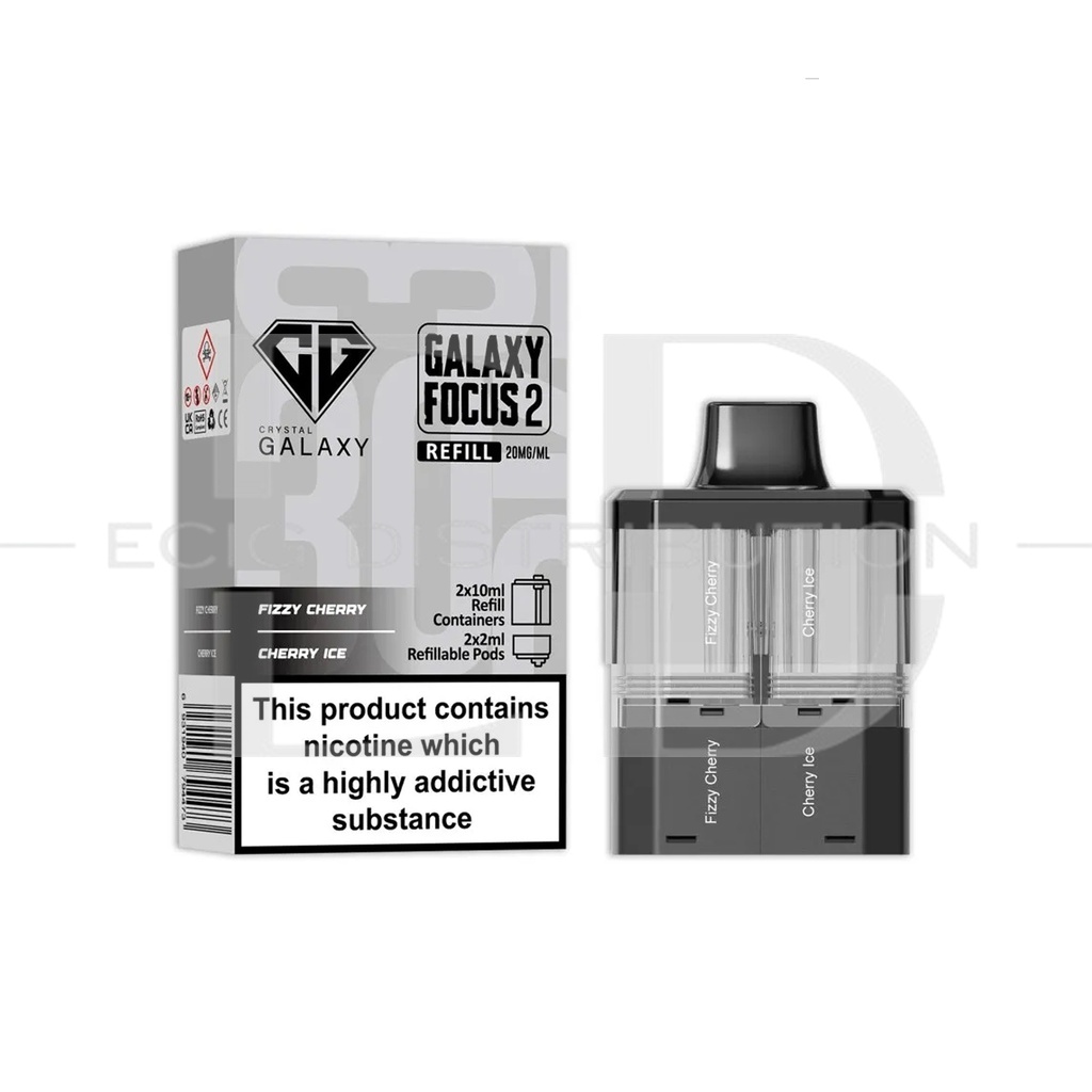 Crystal Galaxy Focus 2 30K Refillable Pod - Fizzy Cherry / Cherry Ice 20MG