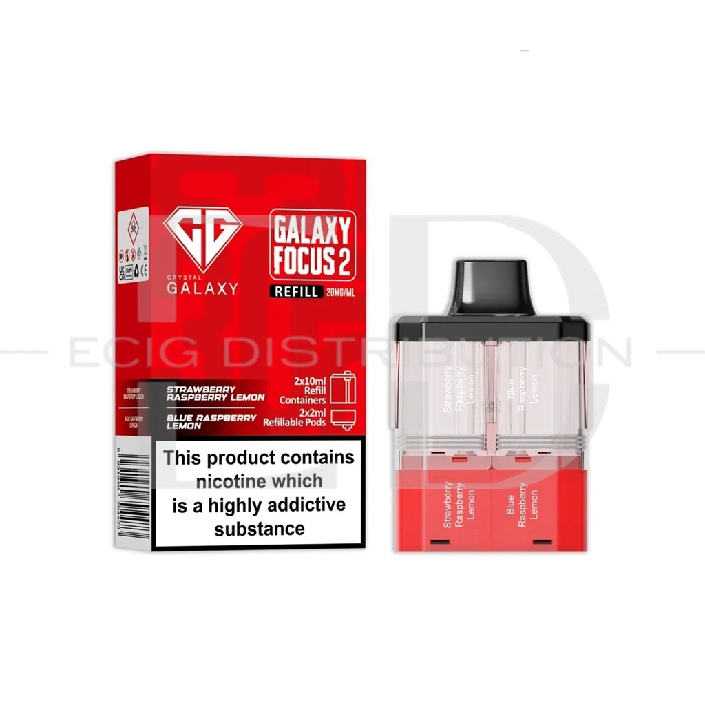 Crystal Galaxy Focus 2 30K Refillable Pod - Strawberry Raspberry Lemon / Blue Raspberry Lemon 20MG