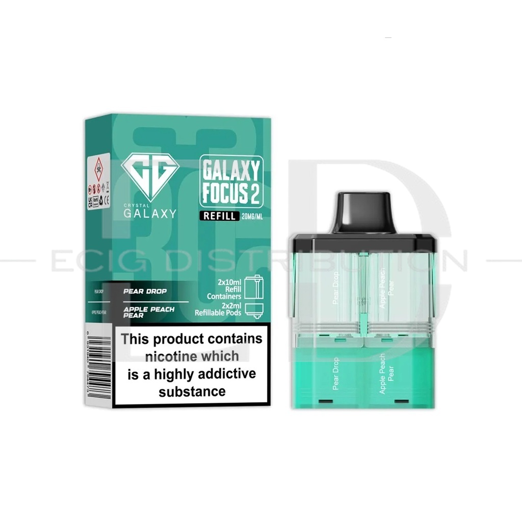 Crystal Galaxy Focus 2 30K Refillable Pod - Pear Drop / Apple Peach Pear 20MG