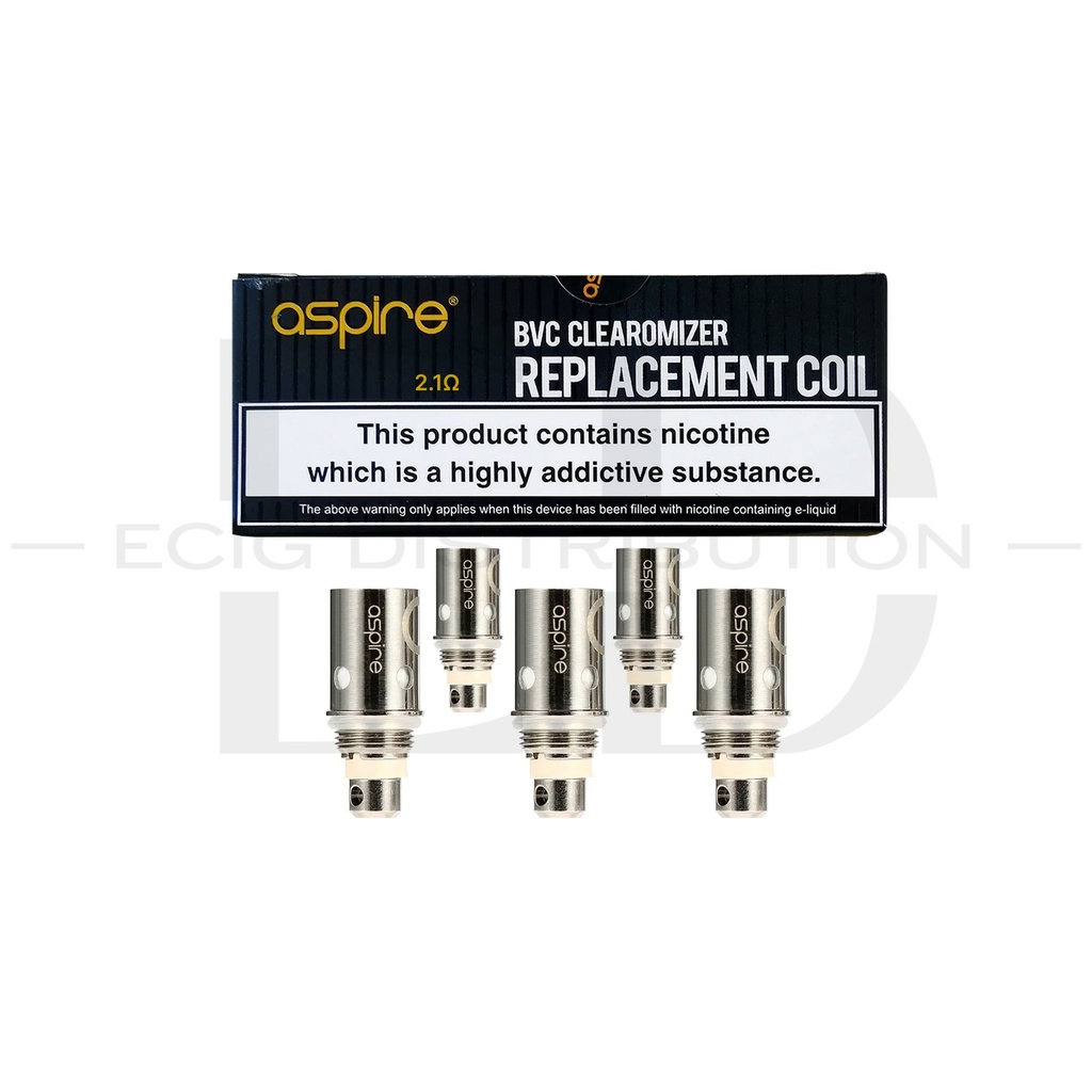 Aspire BVC Clearomizer Replacement Atomizer Coil 5Pcs/Pack - 2.1 Ohm