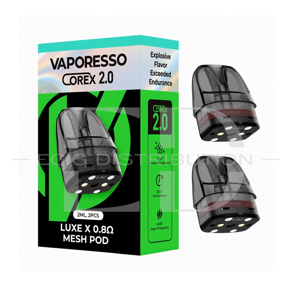 Vaporesso Luxe X Series Mesh Refillable Pod 2Pcs/Pack - 0.8 Ohm ..