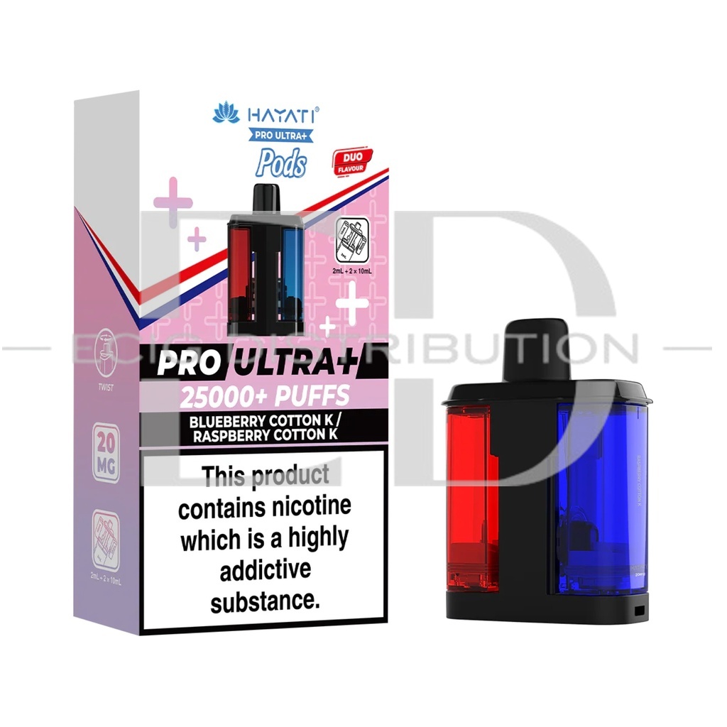 Hayati Pro Ultra+ Refillable Pod - Blueberry Cotton K / Raspberry Cotton K 20MG