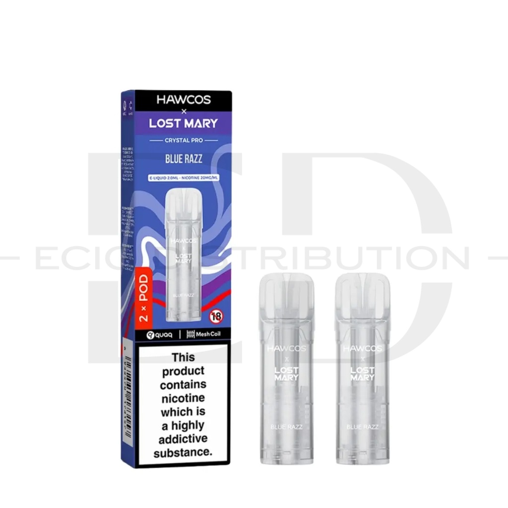 Lost Mary Hawcos Crystal Pro Refillable Pod 2Pcs/Pack - Blue Razz