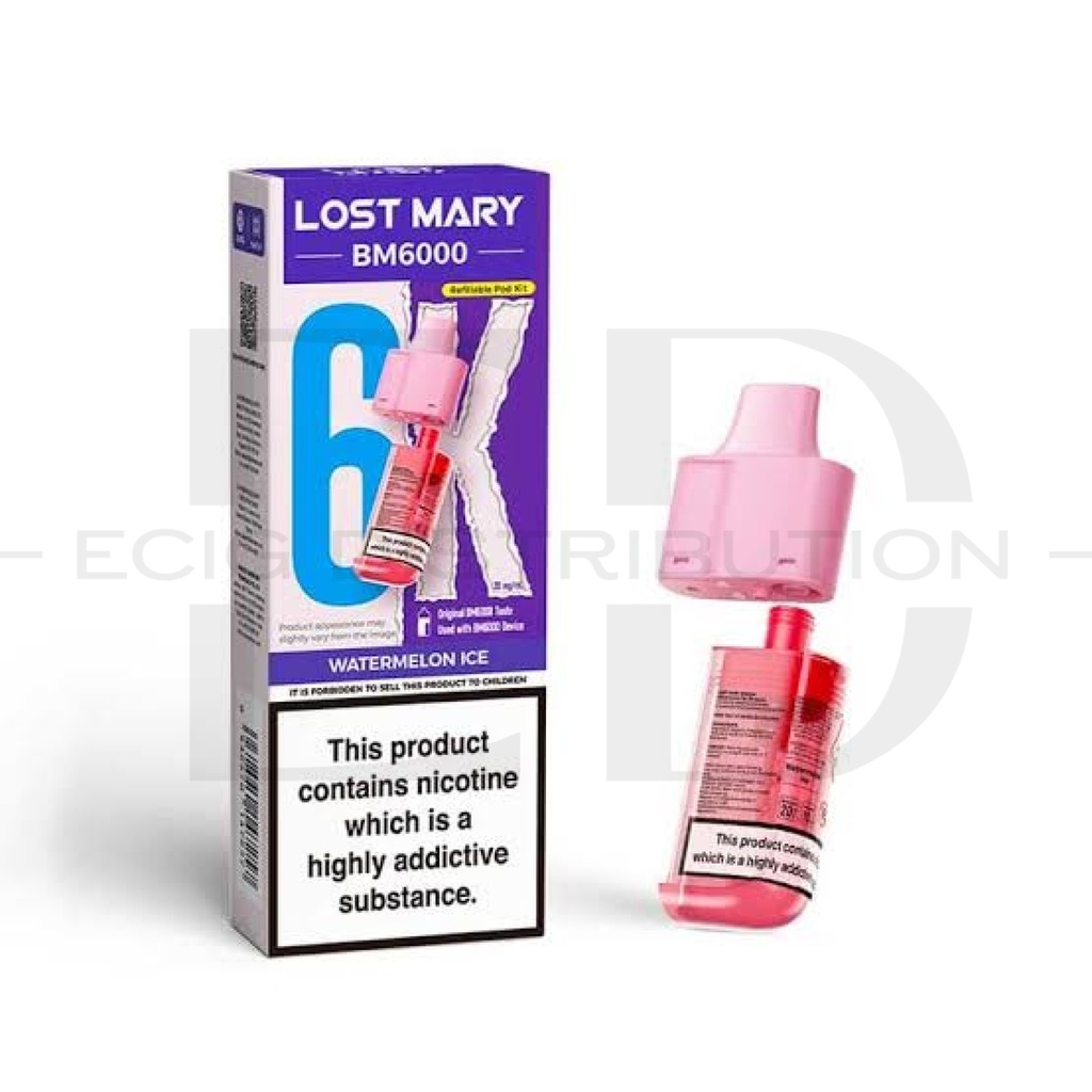 Lost Mary BM6000 Refillable Pod - Watermelon Ice