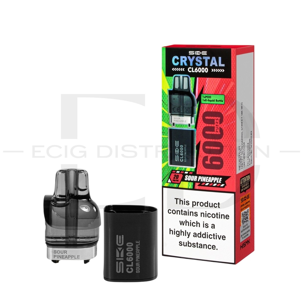 SKE Crystal CL6000 Refillable Pod - Sour Pineapple
