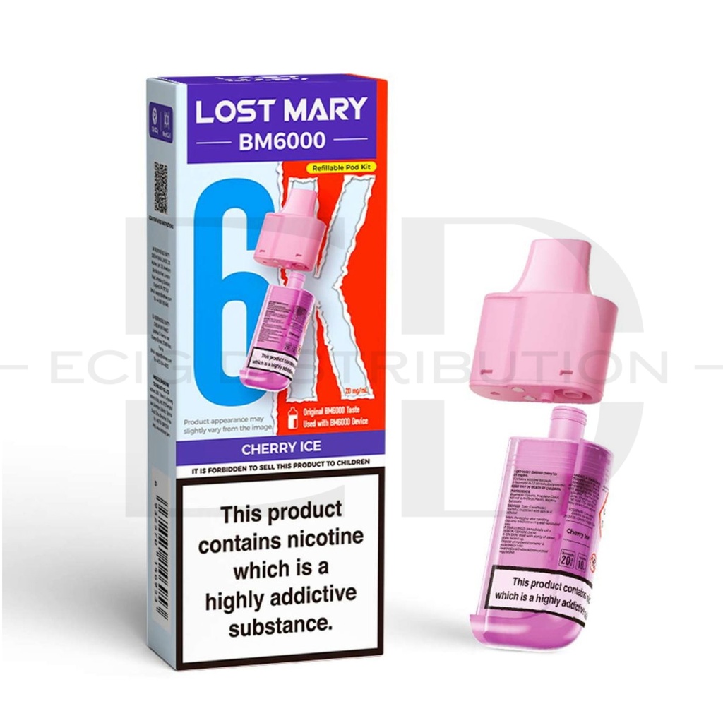 Lost Mary BM6000 Refillable Pod - Cherry Ice