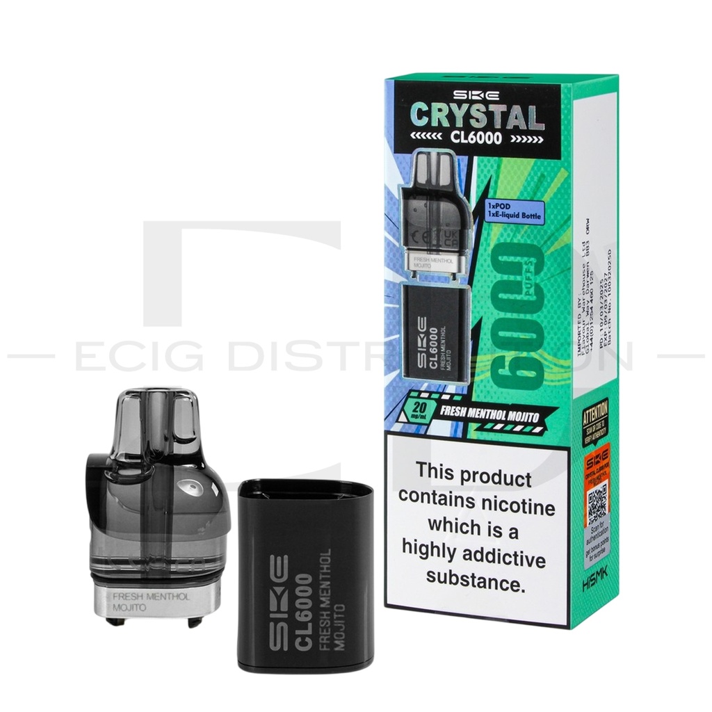 SKE Crystal CL6000 Refillable Pod - Fresh Menthol Mojito