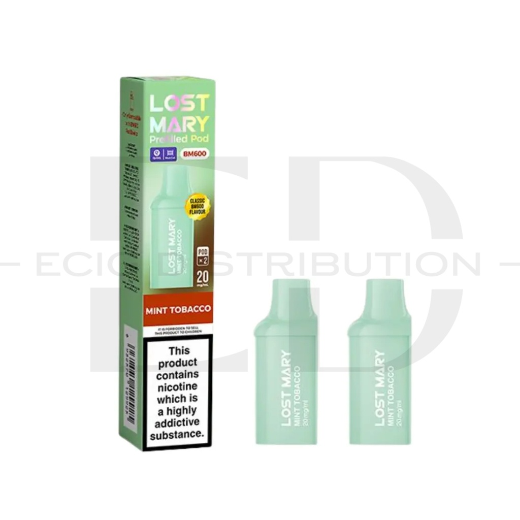 Lost Mary BM600 Refillable Pod 2Pcs/Pack - Mint Tobacco