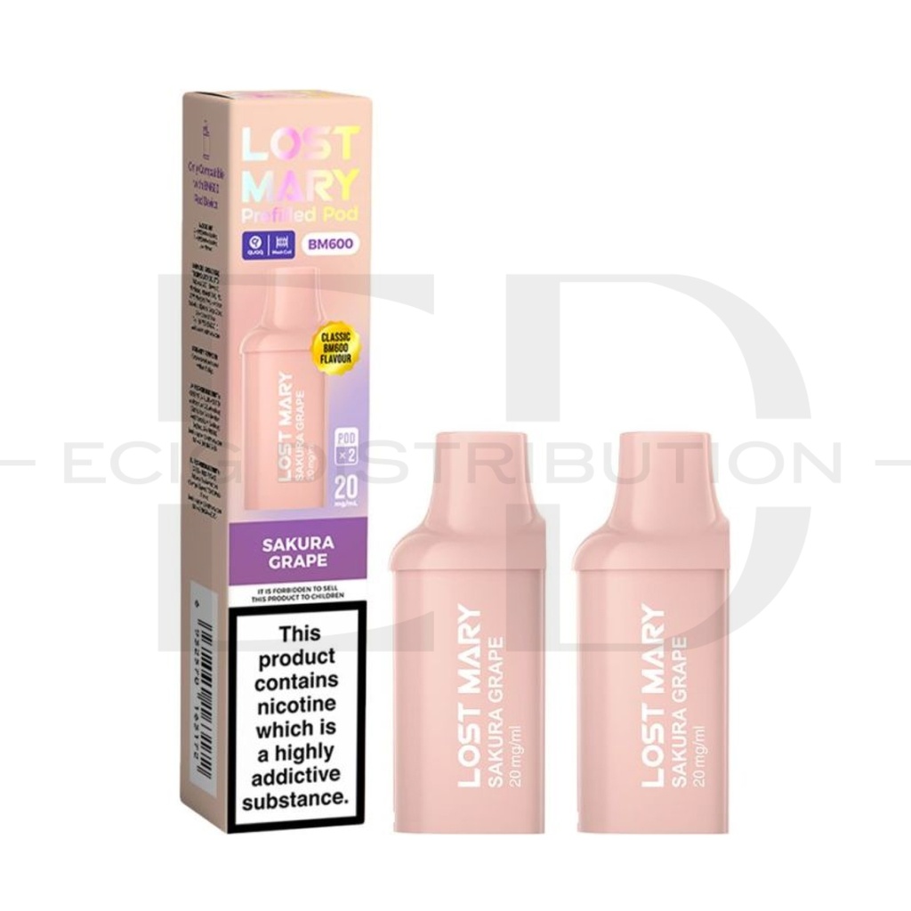 Lost Mary BM600 Refillable Pod 2Pcs/Pack - Sakura Grape