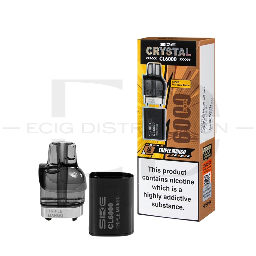 SKE Crystal CL6000 Refillable Pod - Triple Mango