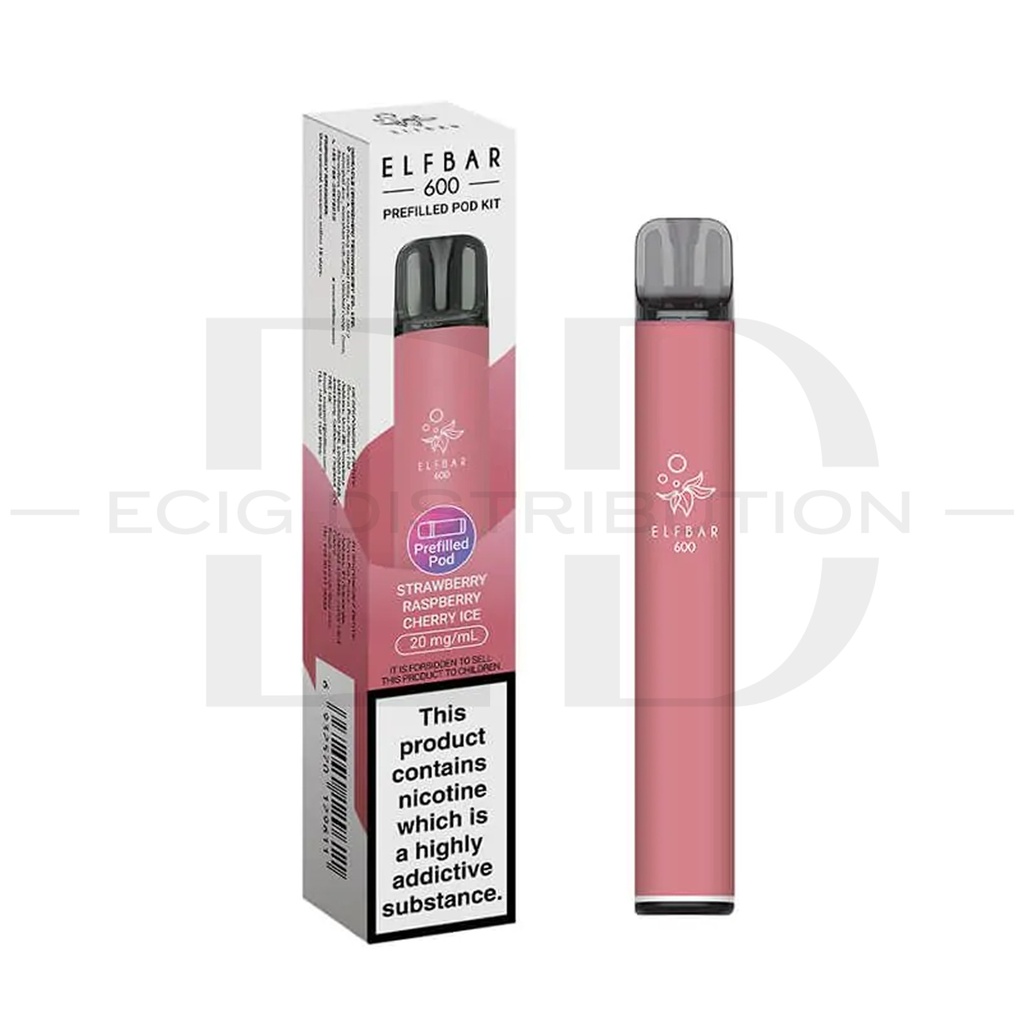 Elfbar 600 Pod Kit - Strawberry Raspberry Cherry Ice