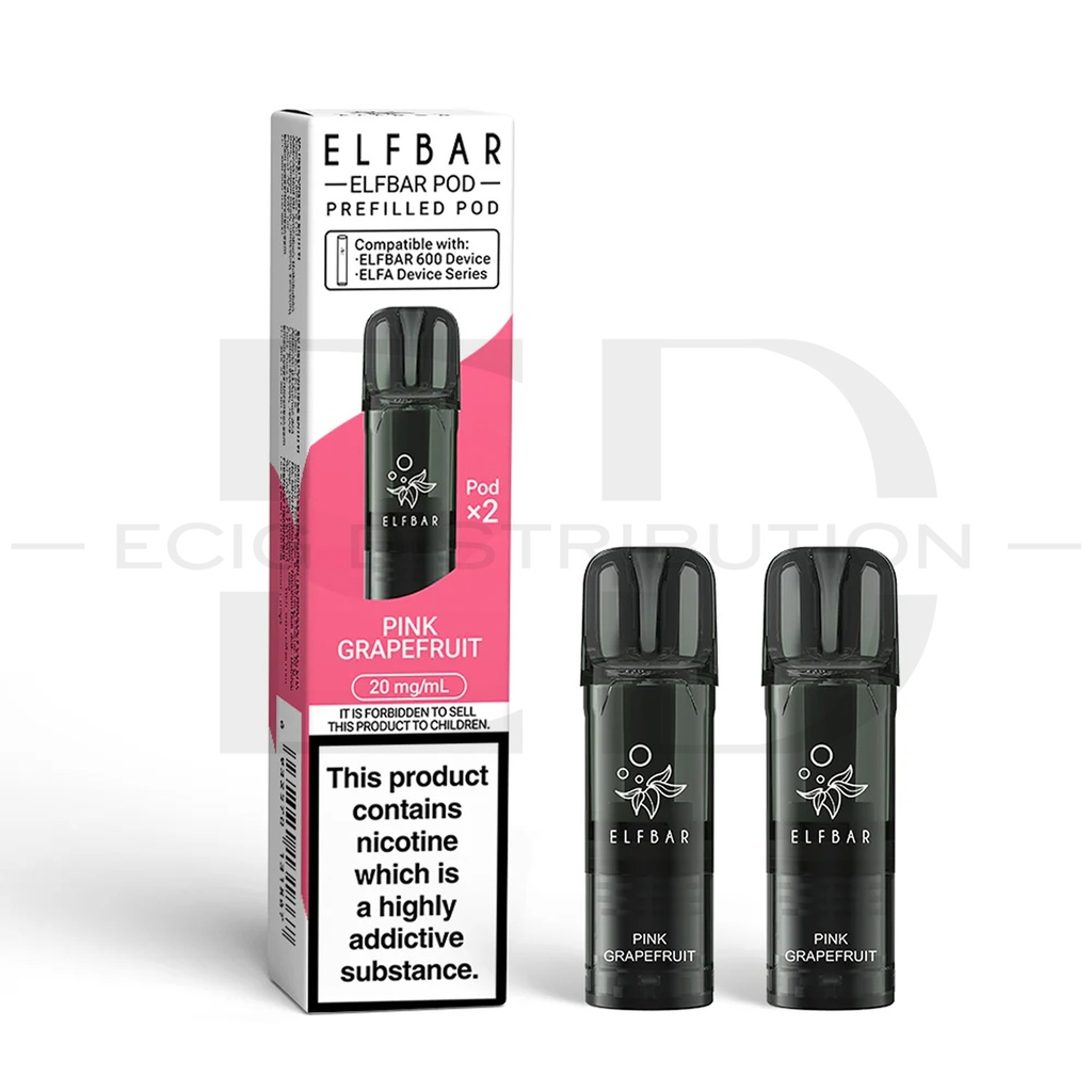 Elfbar 600 Refillable Pod 2Pcs/Pack - Pink Grapefruit