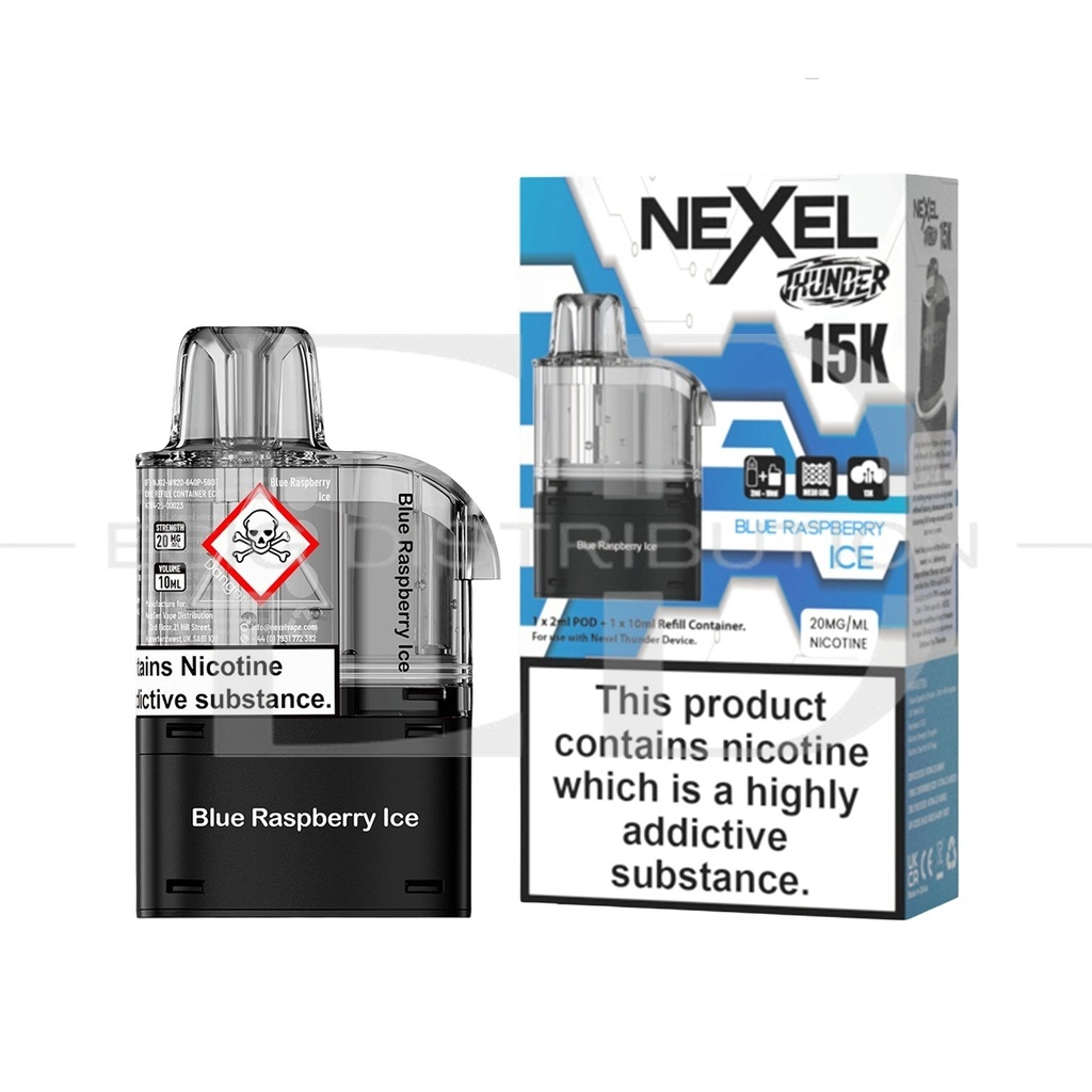 Nexel Thunder 15K Refillable Pod - Blue Raspberry Ice 20MG