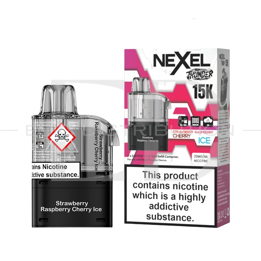 Nexel Thunder 15K Refillable Pod - Strawberry Raspberry Cherry Ice 20MG