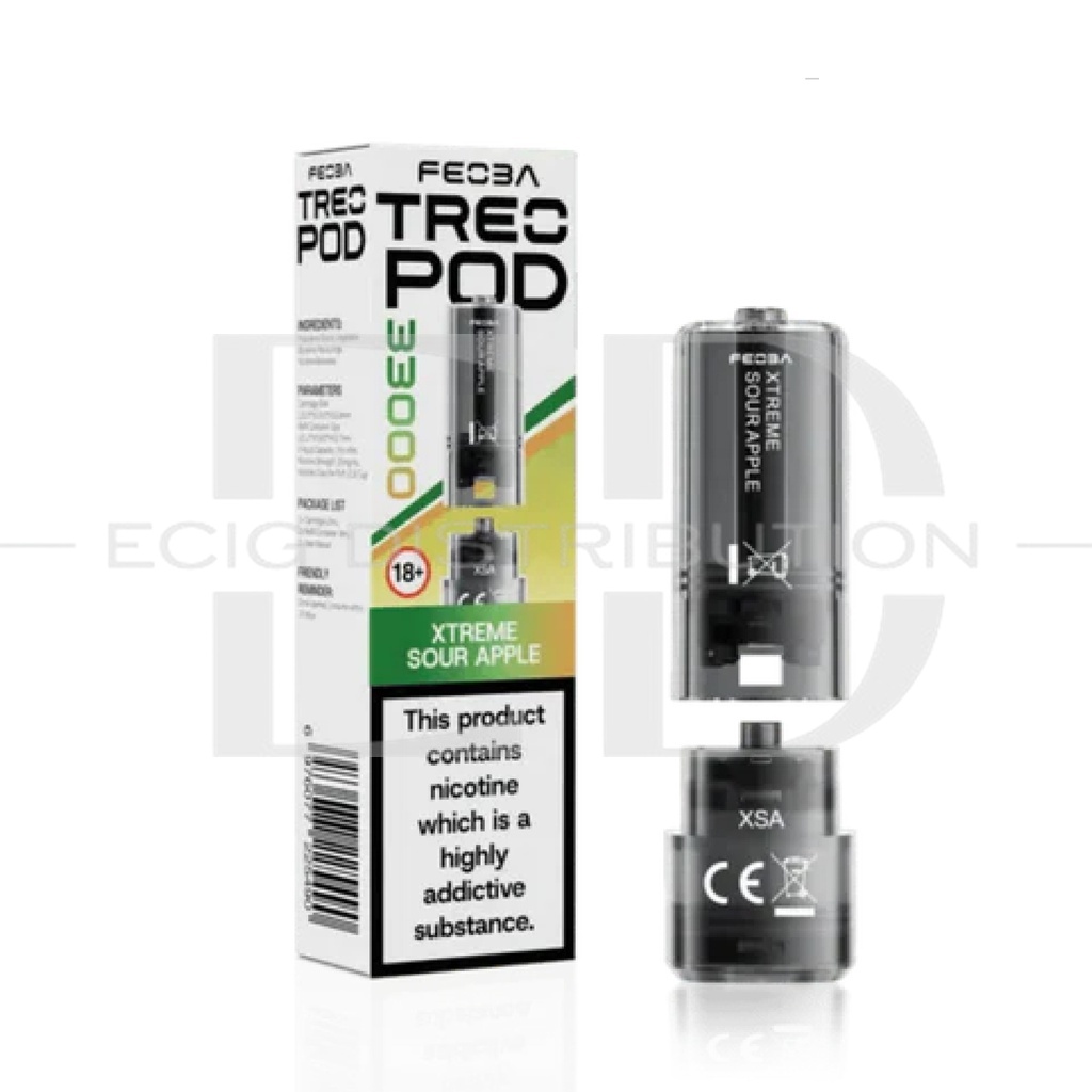 Feoba Treo 33K Refillable Pod - Xtreme Sour Apple 20MG