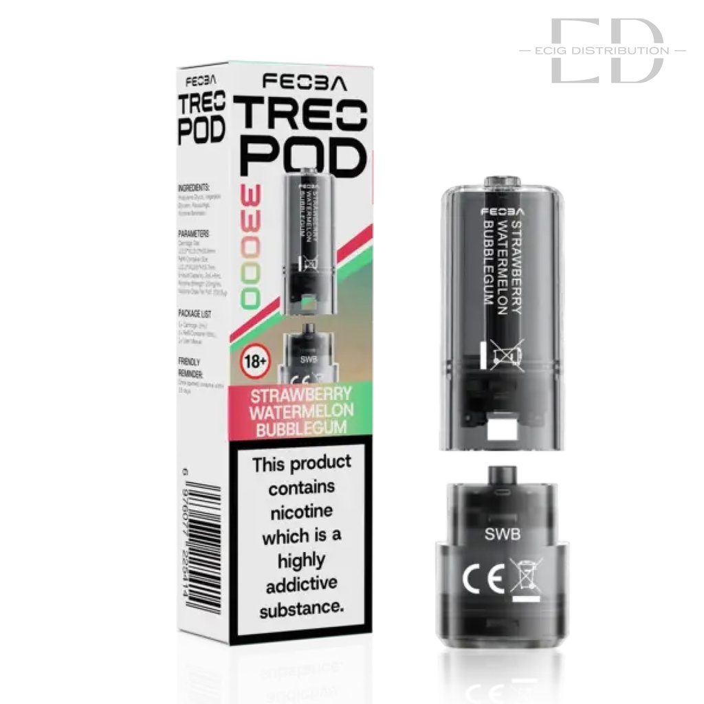 Feoba Treo 33K Refillable Pod - Strawberry Watermelon Bubblegum 20MG