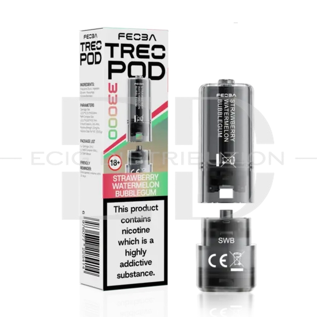 Feoba Treo 33K Refillable Pod - Strawberry Watermelon Bubblegum 20MG