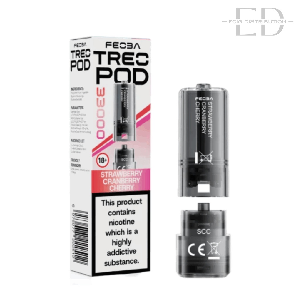 Feoba Treo 33K Refillable Pod - Strawberry Cranberry Cherry 20MG