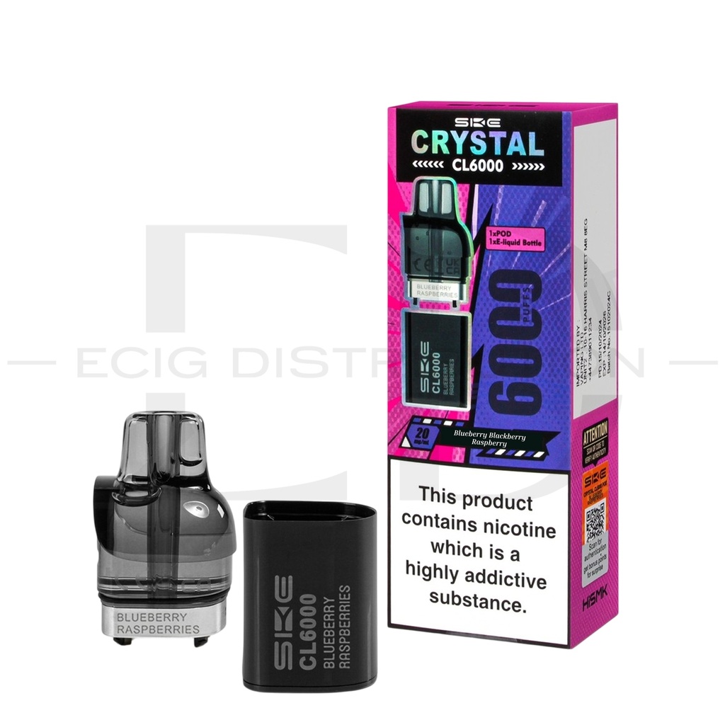 SKE Crystal CL6000 Refillable Pod - Blueberry Blackberry Raspberry
