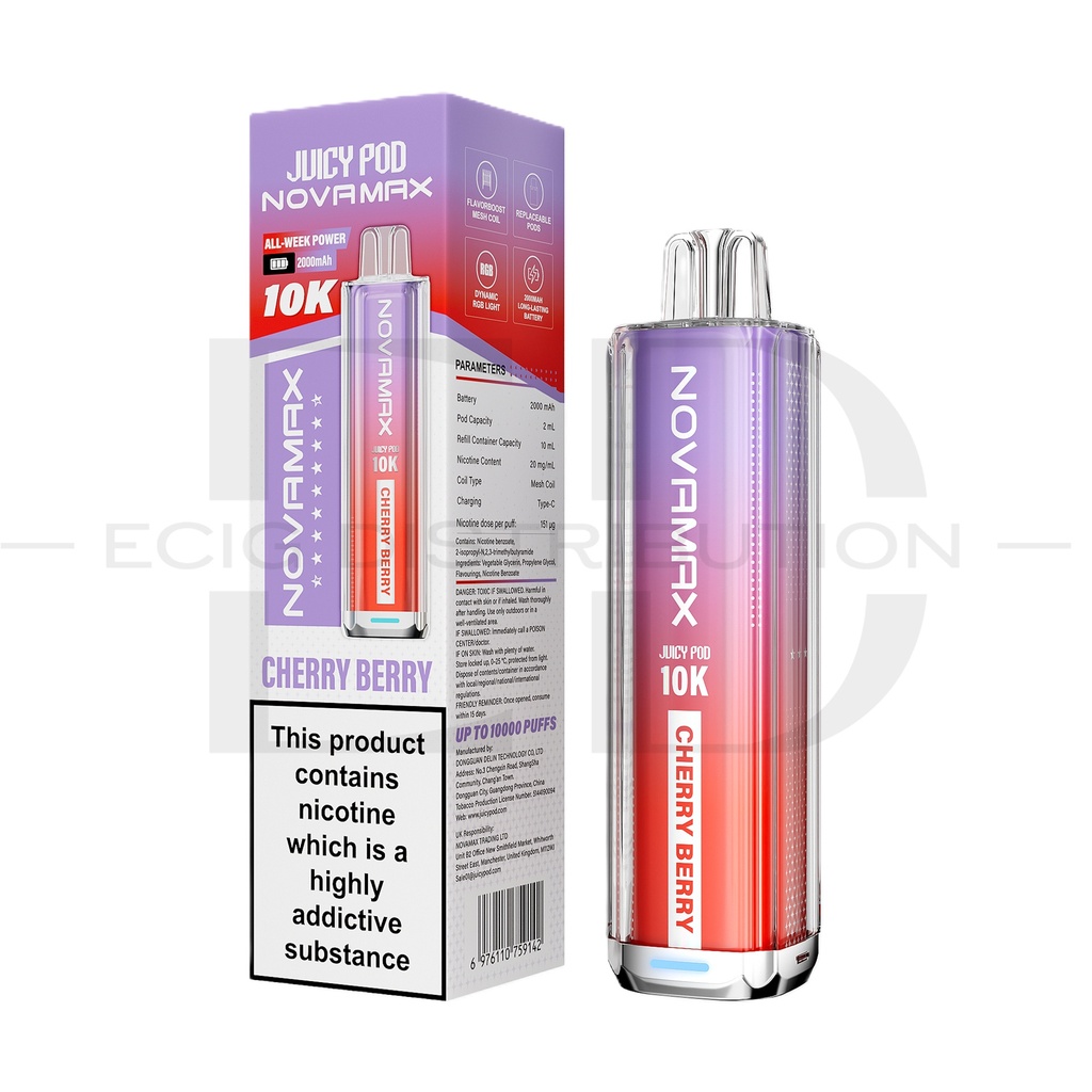 Juicy Pod Novamax 10K Pod Kit - Cherry Berry