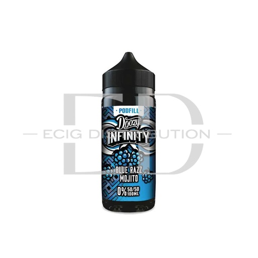 [DOOI10S50/50-BRM0MG] Doozy Infinity 100ML Shortfill 50/50 - Blue Razz Mojito 0MG