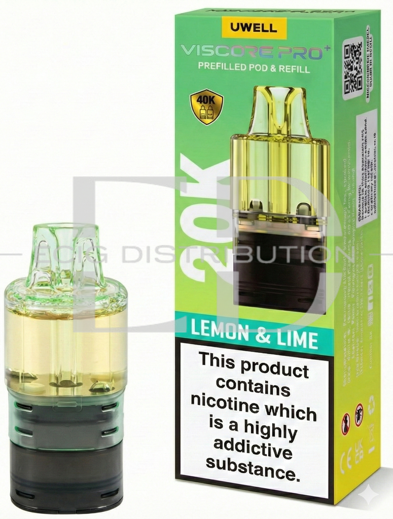 Uwell Viscore Pro+ Refillable Pod - Lemon & Lime 20MG