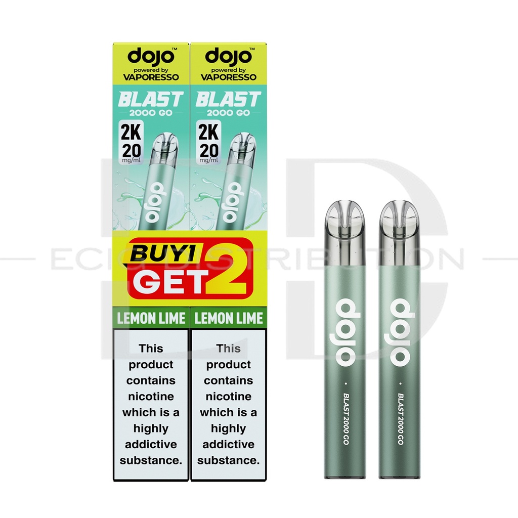 Vaporesso Dojo Blast 2000 Go Transparent Pod Kit Bundle - Lemon Lime 20MG