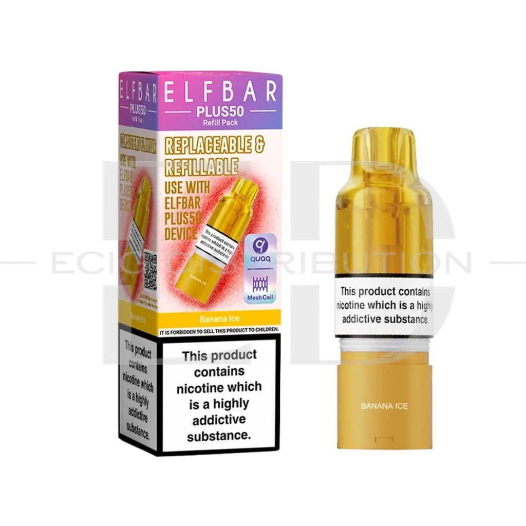 Elfbar Plus50 Refillable Pod - Banana Ice