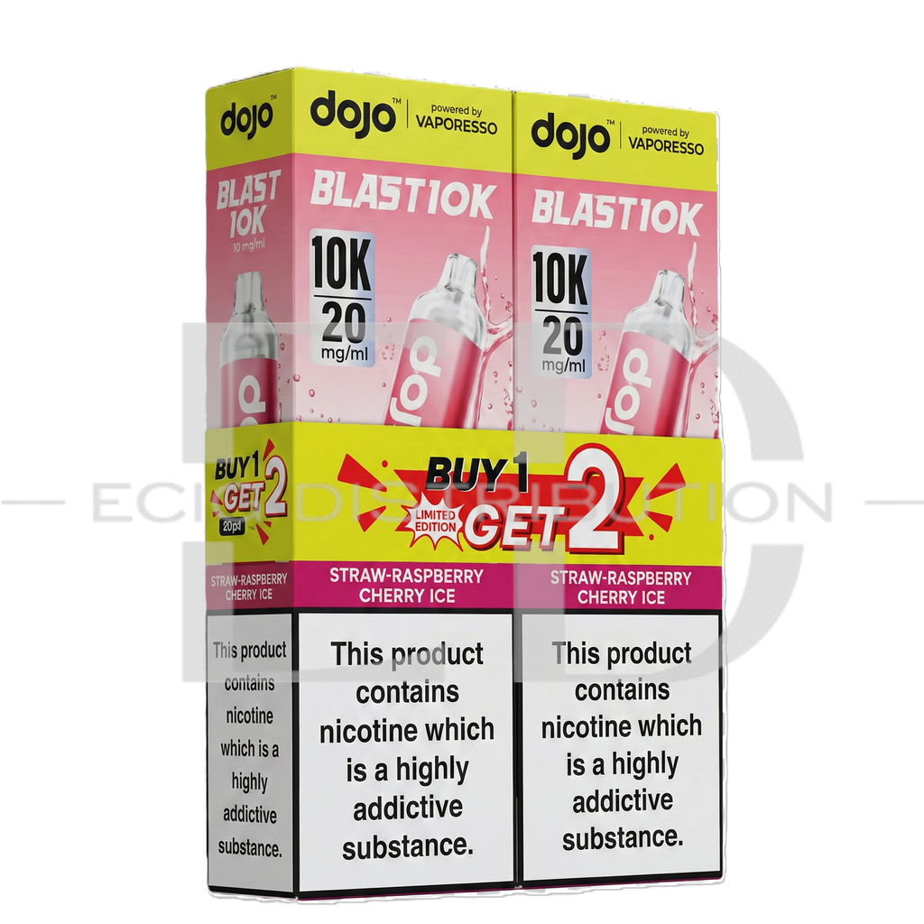 Vaporesso Dojo Blast 10K Pod Kit Bundle - Straw-Raspberry Cherry Ice 20MG 