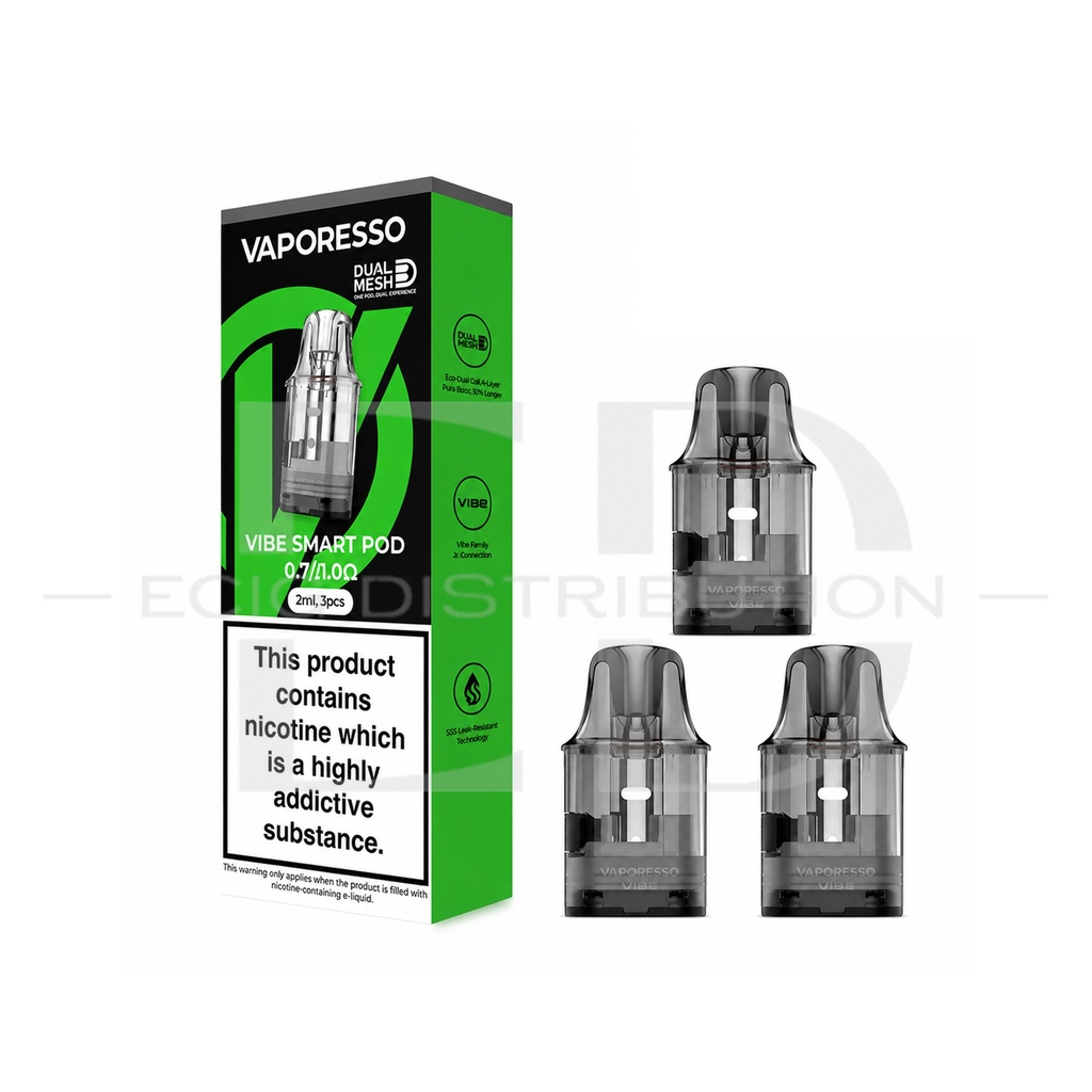 Vaporesso Vibe Dual Mesh Smart Refillable Pod 3Pcs/Pack - 0.7/1.0 Ohm 