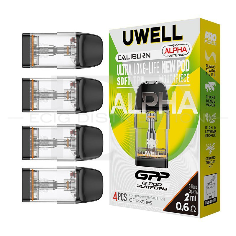 Uwell Caliburn GPP Alpha Coil Cartridge Top Refill 4Pcs/Pack - 0.6 Ohm 