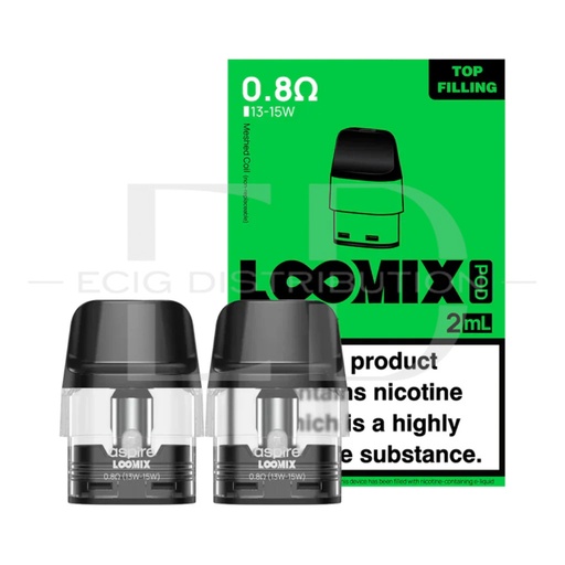 [ASPLREP2Pcs/Pack-0.8OHM] Aspire Loomix Refillable Pod 2Pcs/Pack - 0.8 Ohm 