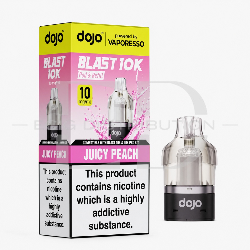 Vaporesso Dojo Blast 10/30K Refillable Pod - Juicy Peach 10MG 