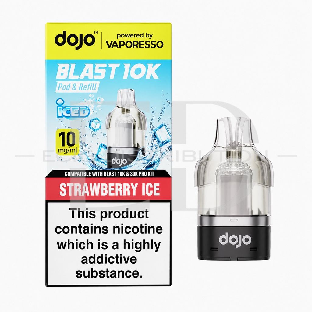 Vaporesso Dojo Blast 10/30K Refillable Pod - Strawberry Ice 10MG 