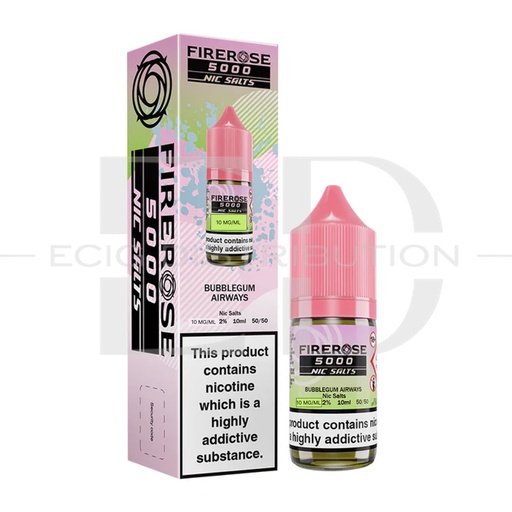 [FIRNSA-BA10MG] Firerose Nic Salts - Bubblegum Airways 10MG