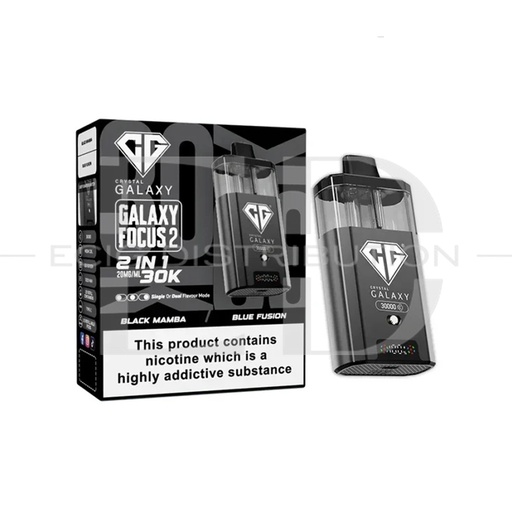 [CRYGFO230KPK-BMBF20MG] Crystal Galaxy Focus 2 30K Pod Kit - Black Mamba / Blue Fusion 20MG