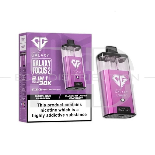 [CRYGFO230KPK-CSRBCC20MG] Crystal Galaxy Focus 2 30K Pod Kit - Cherry Sour Raspberry / Blueberry Cherry Cranberry 20MG