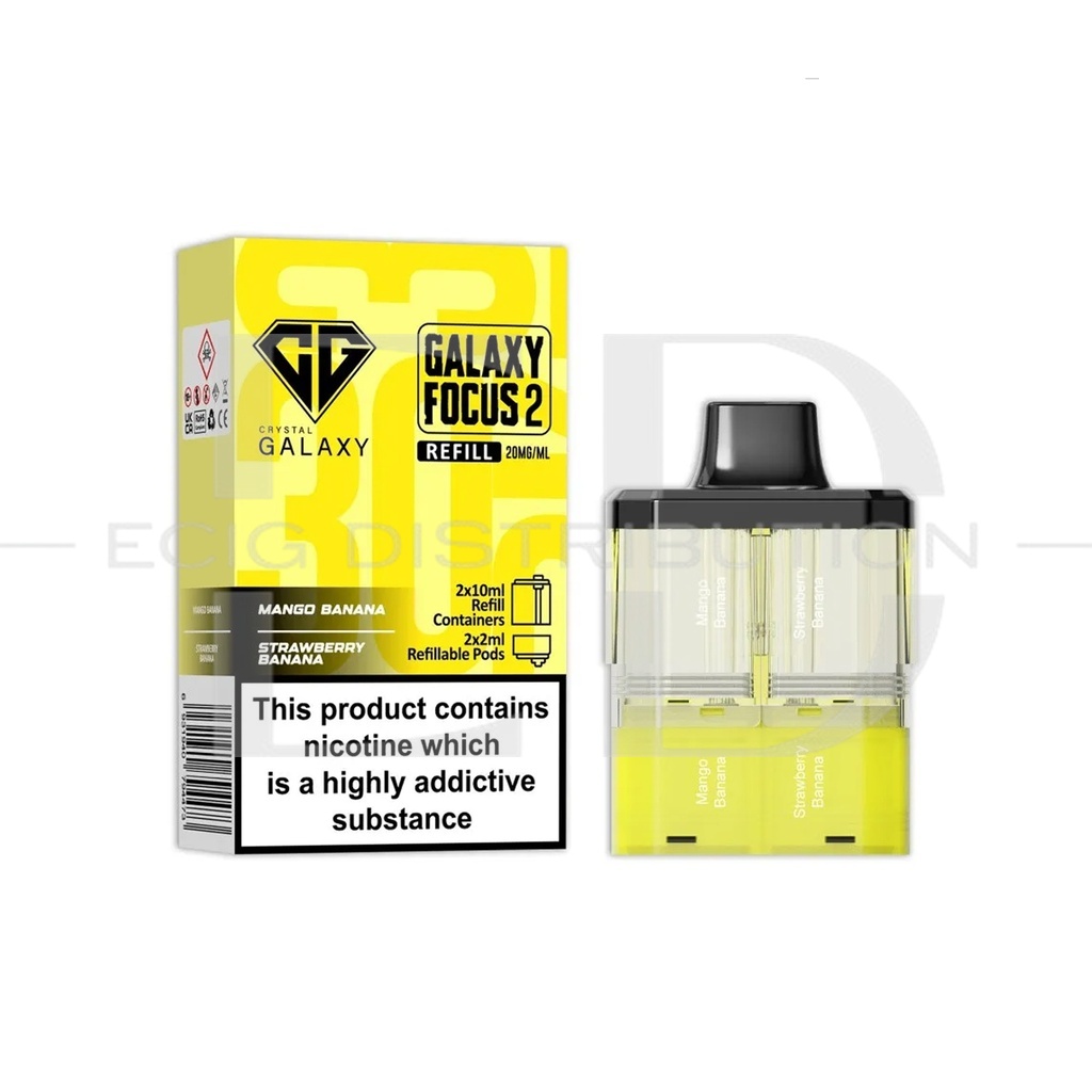 Crystal Galaxy Focus 2 30K Refillable Pod - Mango Banana / Strawberry Banana 20MG
