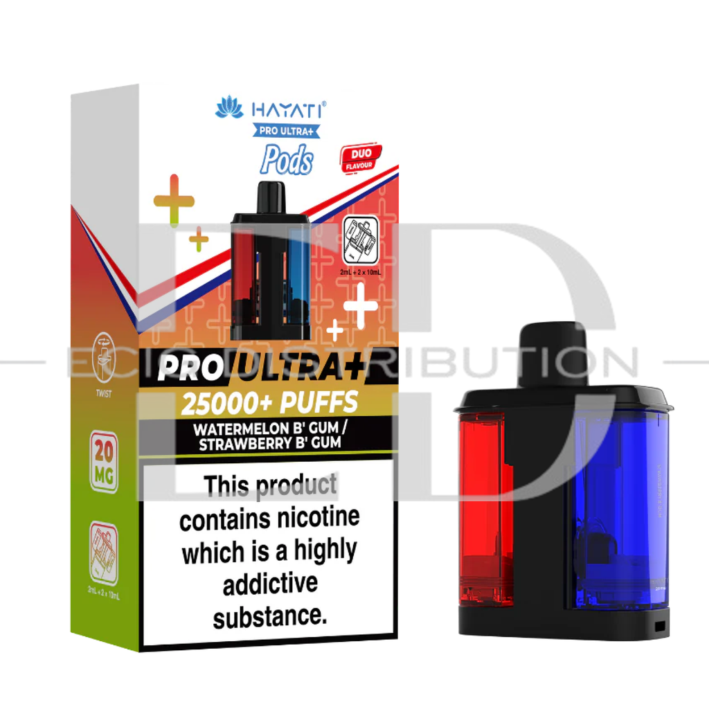 Hayati Pro Ultra+ Refillable Pod - Watermelon B' Gum / Strawberry B' Gum 20MG