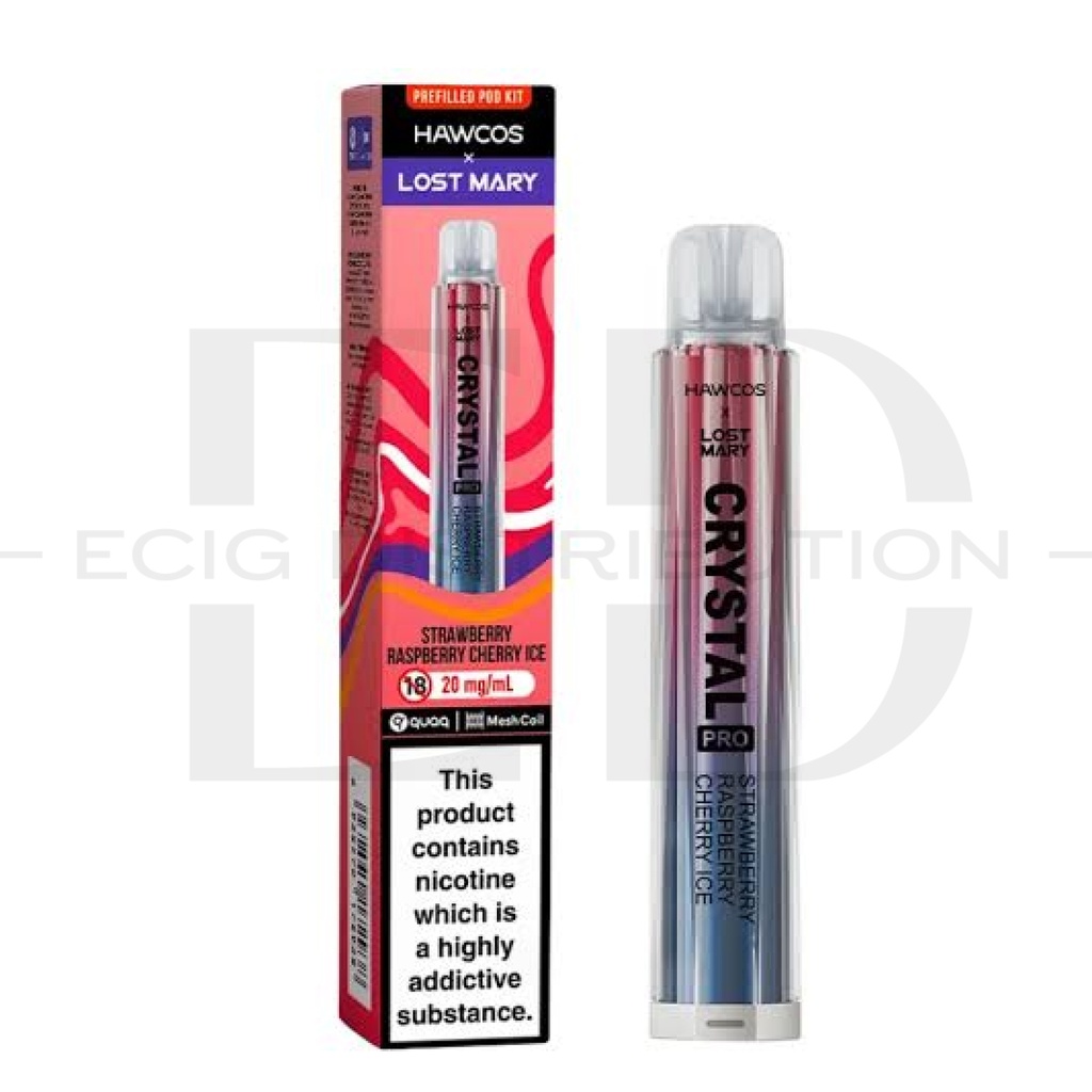 Lost Mary Hawcos Crystal Pro Pod Kit - Strawberry Raspberry Cherry Ice