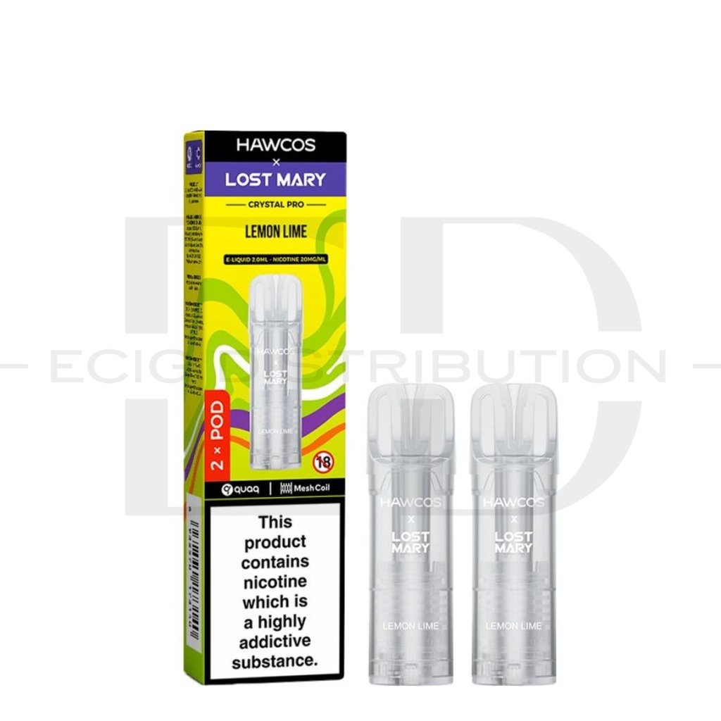 Lost Mary Hawcos Crystal Pro Refillable Pod 2Pcs/Pack - Lemon Lime