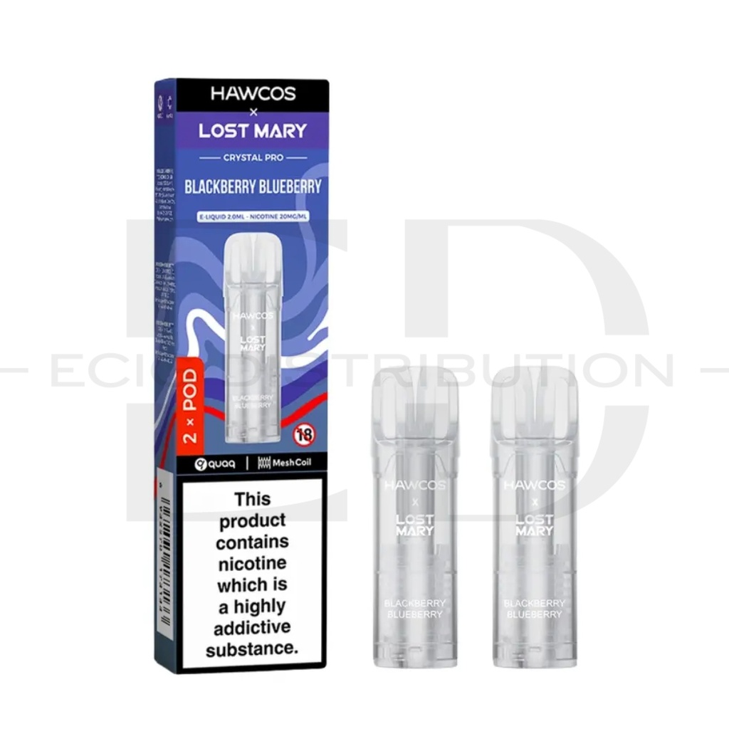 Lost Mary Hawcos Crystal Pro Refillable Pod 2Pcs/Pack - Blackberry Blueberry