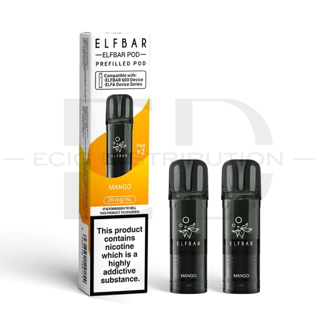 Elfbar 600 Refillable Pod 2Pcs/Pack - Mango